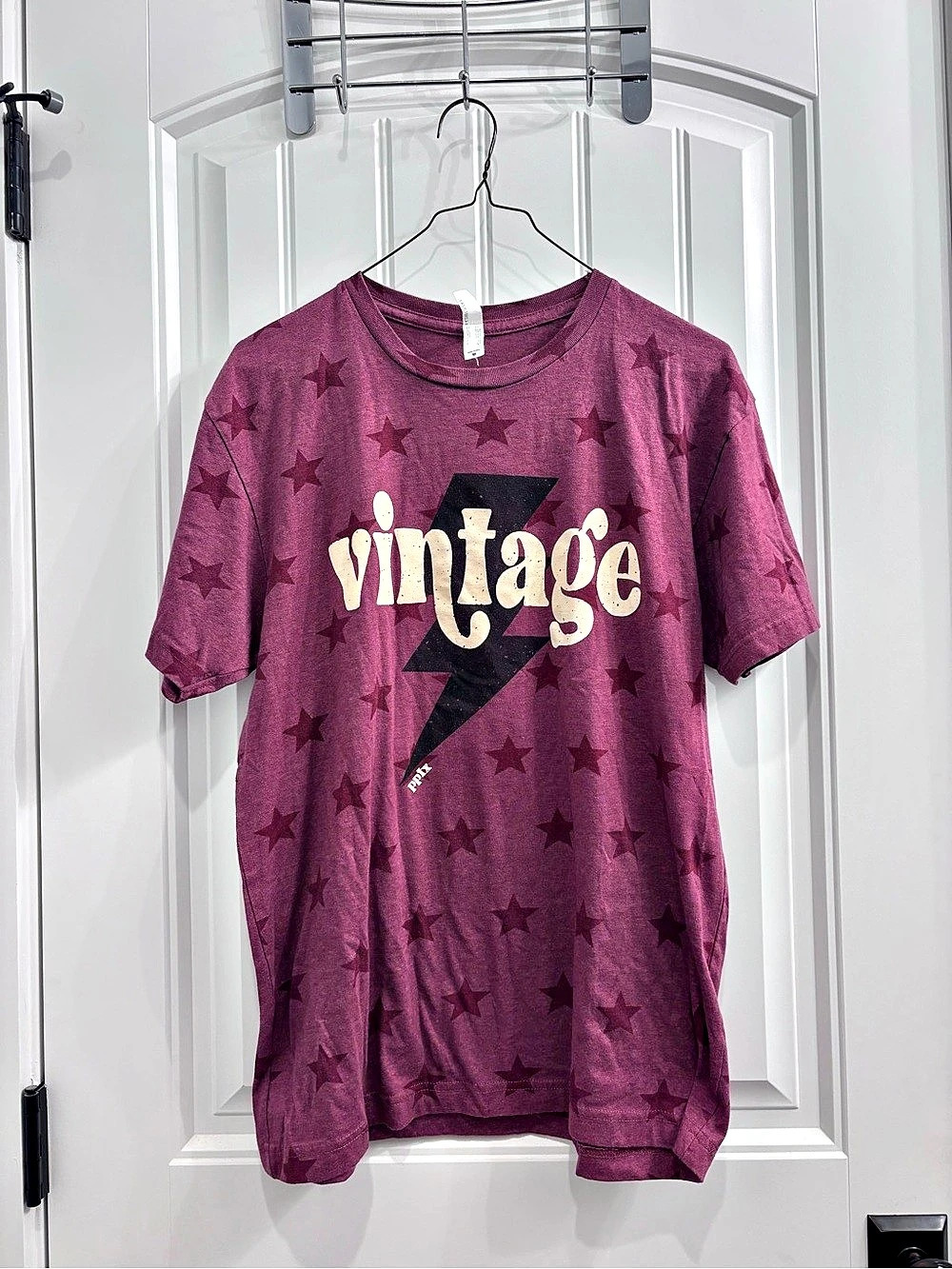 Code Five Star Print Tee Short Sleeve T-Shirt Purple Medium